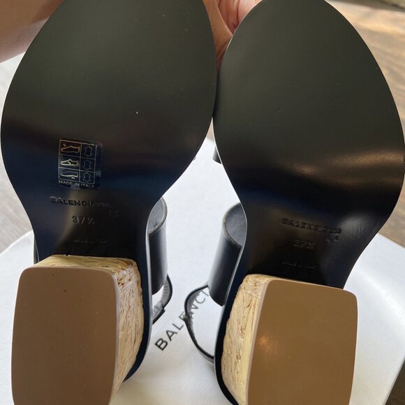 Balenciaga Black with Cork heels Sandals - Brand New!! Shoes - Picture 4 of 5